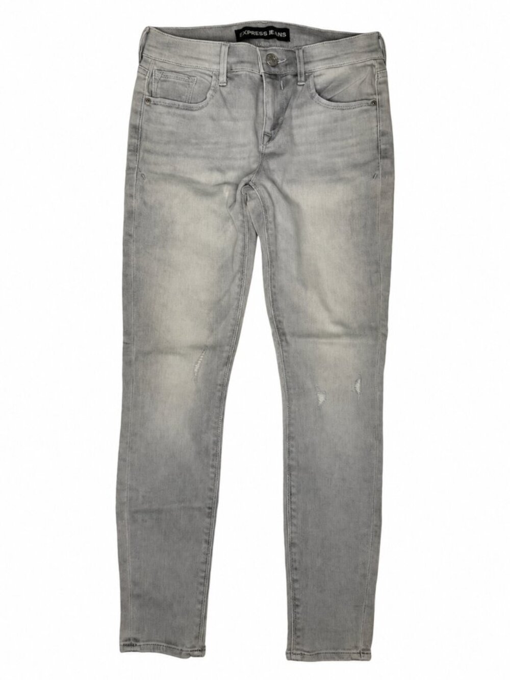 Express Mia Ankle Legging Jeans Size 2R Mid Rise Light Gray Skinny Denim